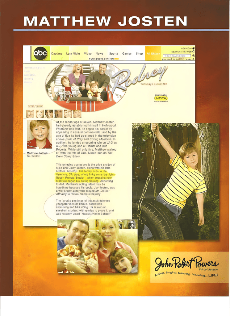 Matthew Josten - a legacy of John Robert Powers