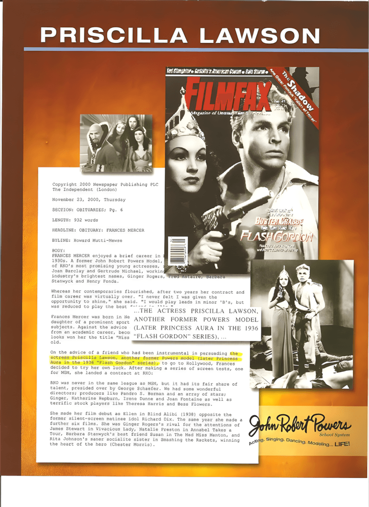 Priscilla Lawson - a legacy of John Robert Powers